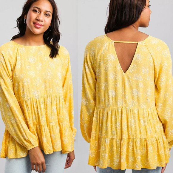 NWT Daytrip Ditsy Tiered Babydoll Top - Picture 2 of 7